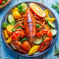 омары с овощами