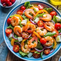 салат с креветками