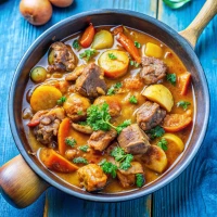 мясное рагу с шампиньонами