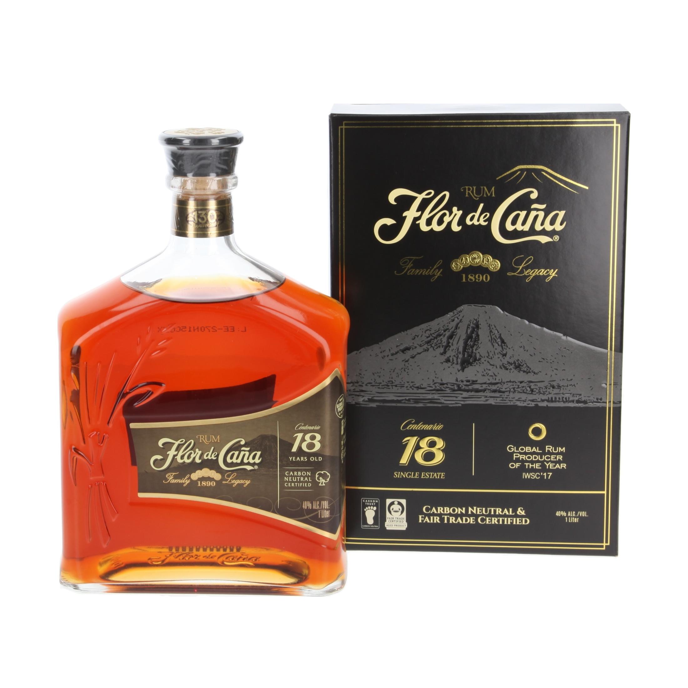 Ром Flor de Caña 18 Centenario  - 1 litre! 18 Years 1000 ml