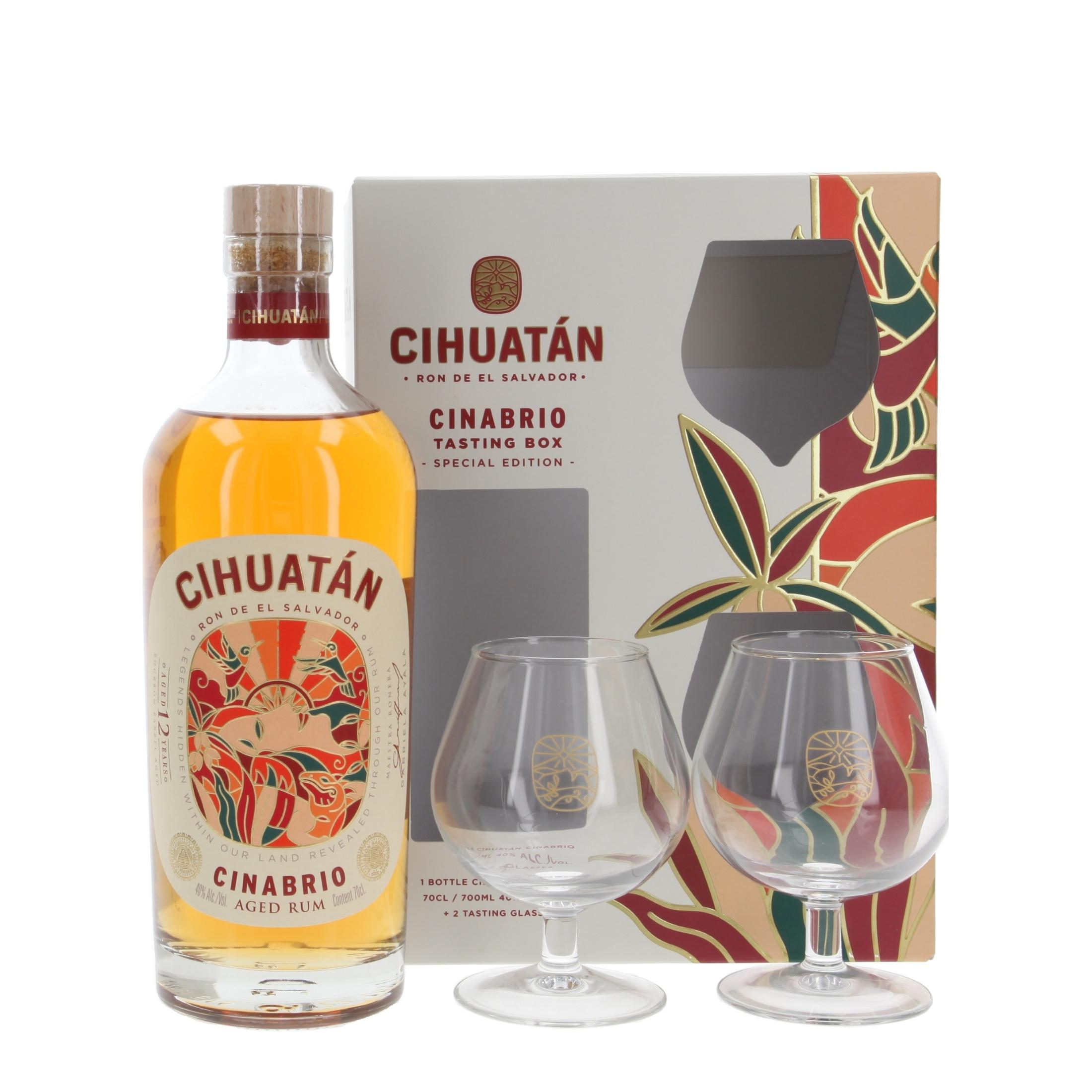 Ром Cihuatán  Cinabrio with two glasses 12 Years 700 ml