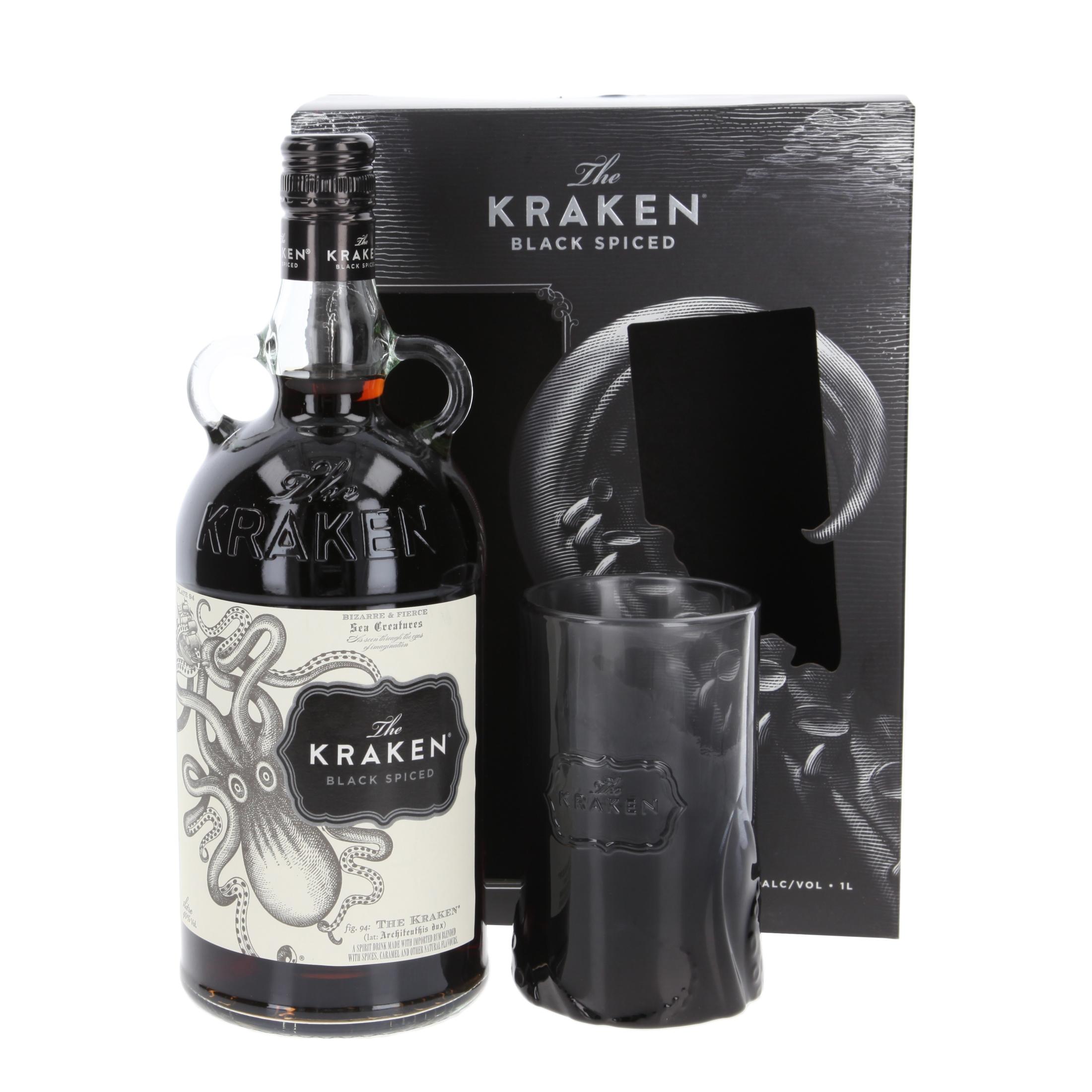 Ром The Kraken Black Spiced  1 litre with glass 1000 ml