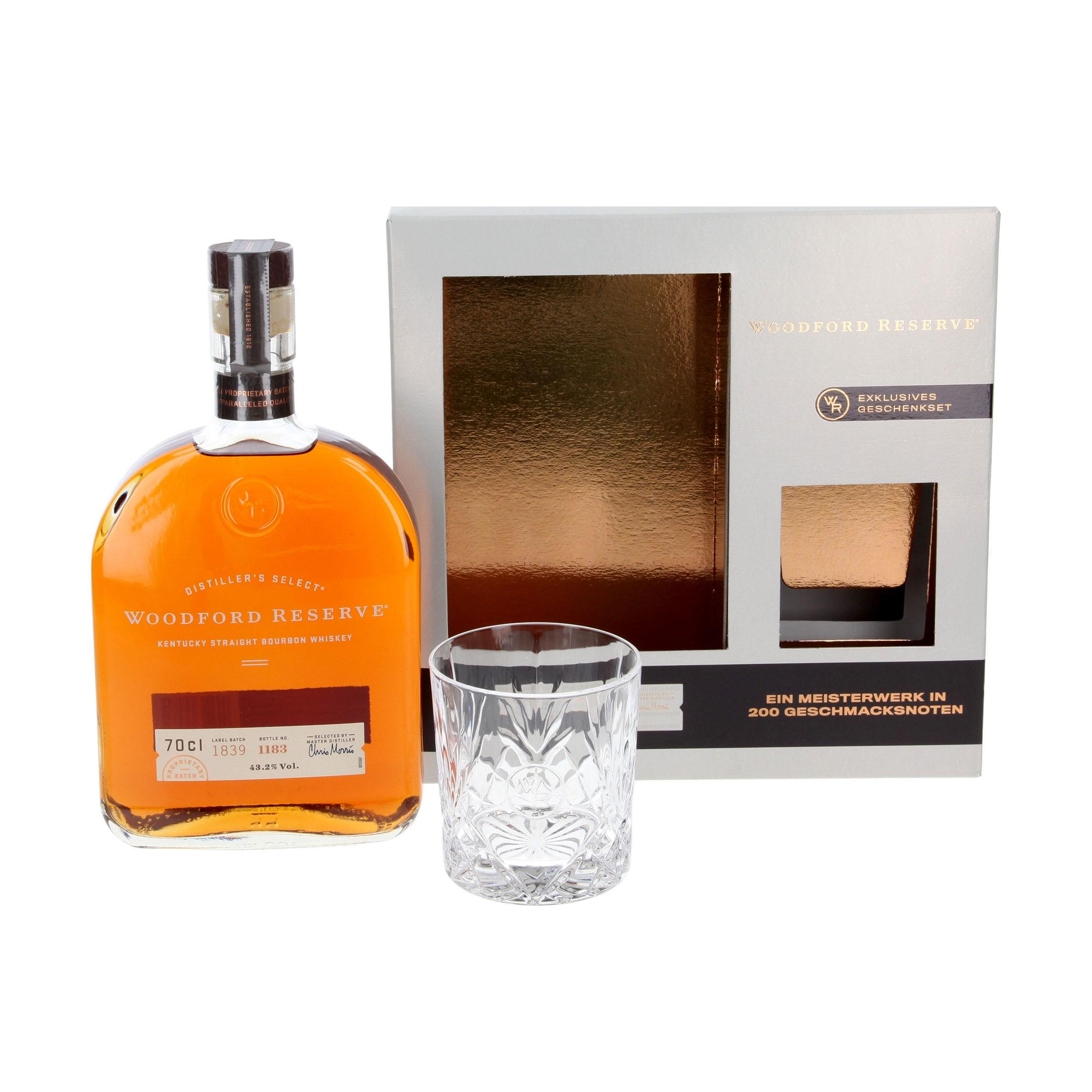 Виски Woodford Reserve Bourbon with Crystal Tumbler 700 ml