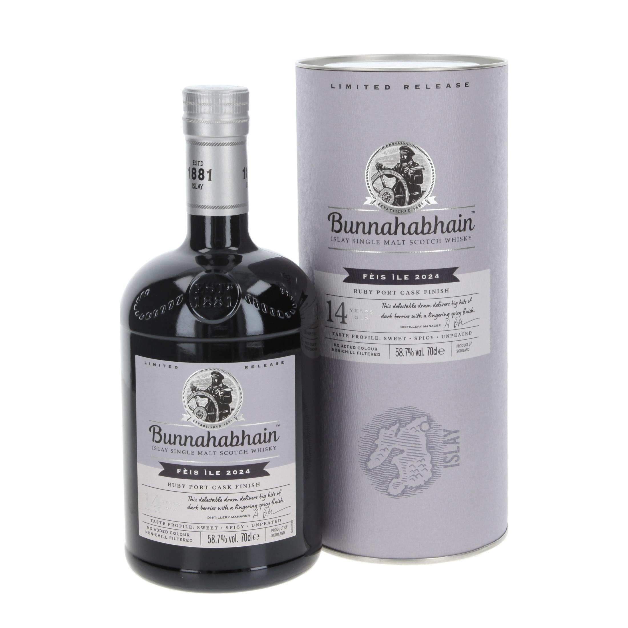 Виски Bunnahabhain Ruby Port Cask Finish Fèis Ìle 2024 14 Лет 2009/2024 700 ml