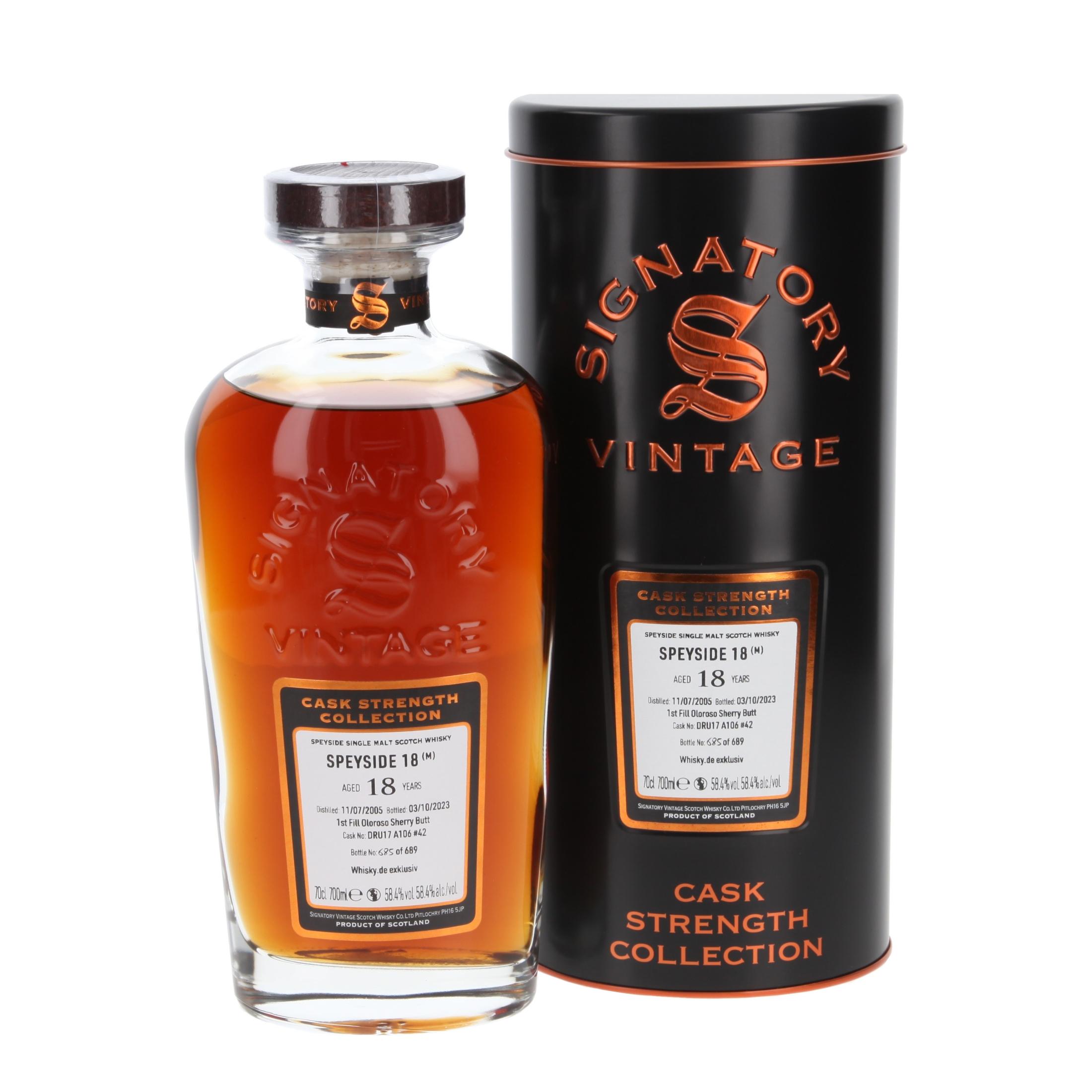 Виски Speyside 18(M) Cask Strength Collection - Whisky.de exclusive 18 Лет 2005/2023 700 ml