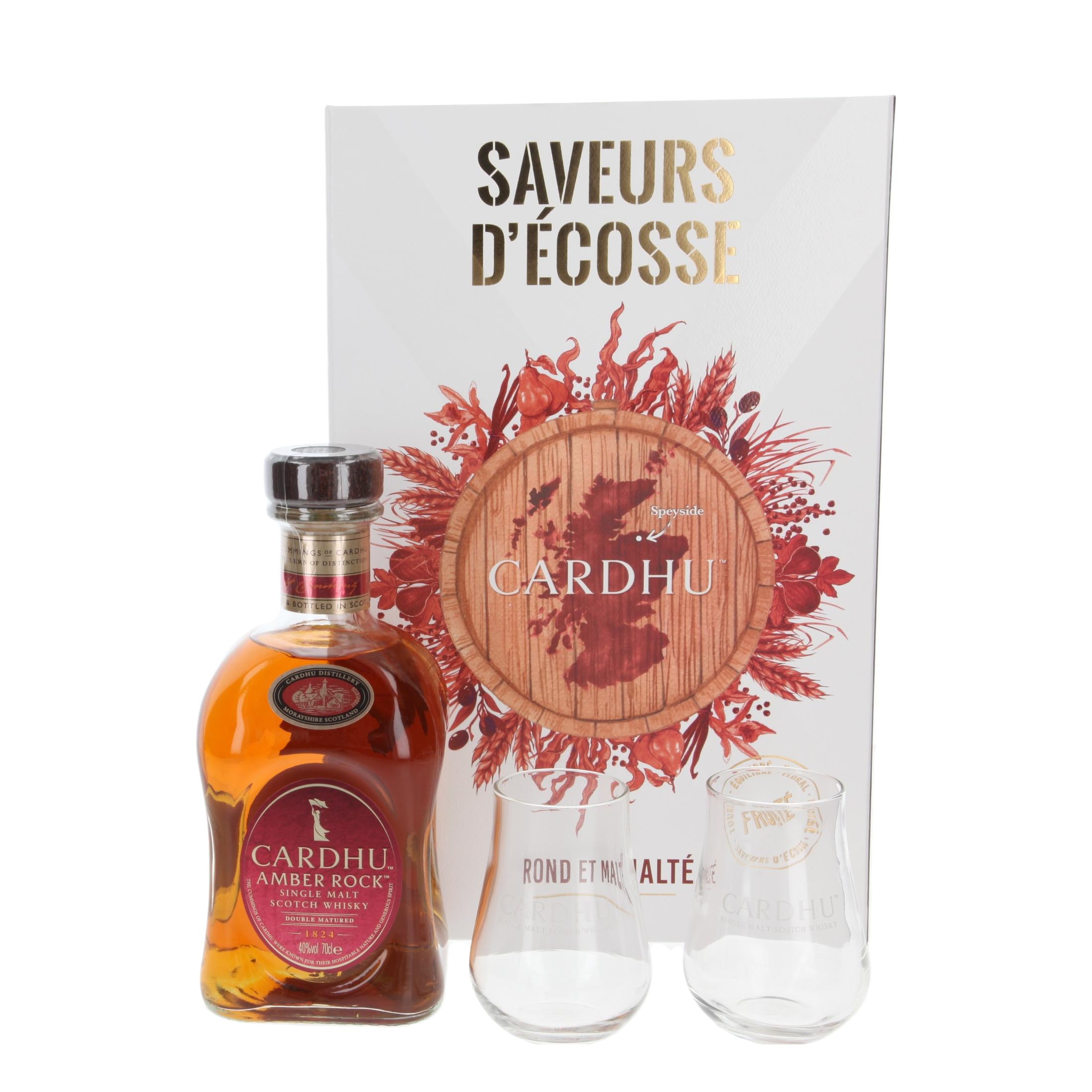 Виски Cardhu Amber Rock with two glasses 700 ml