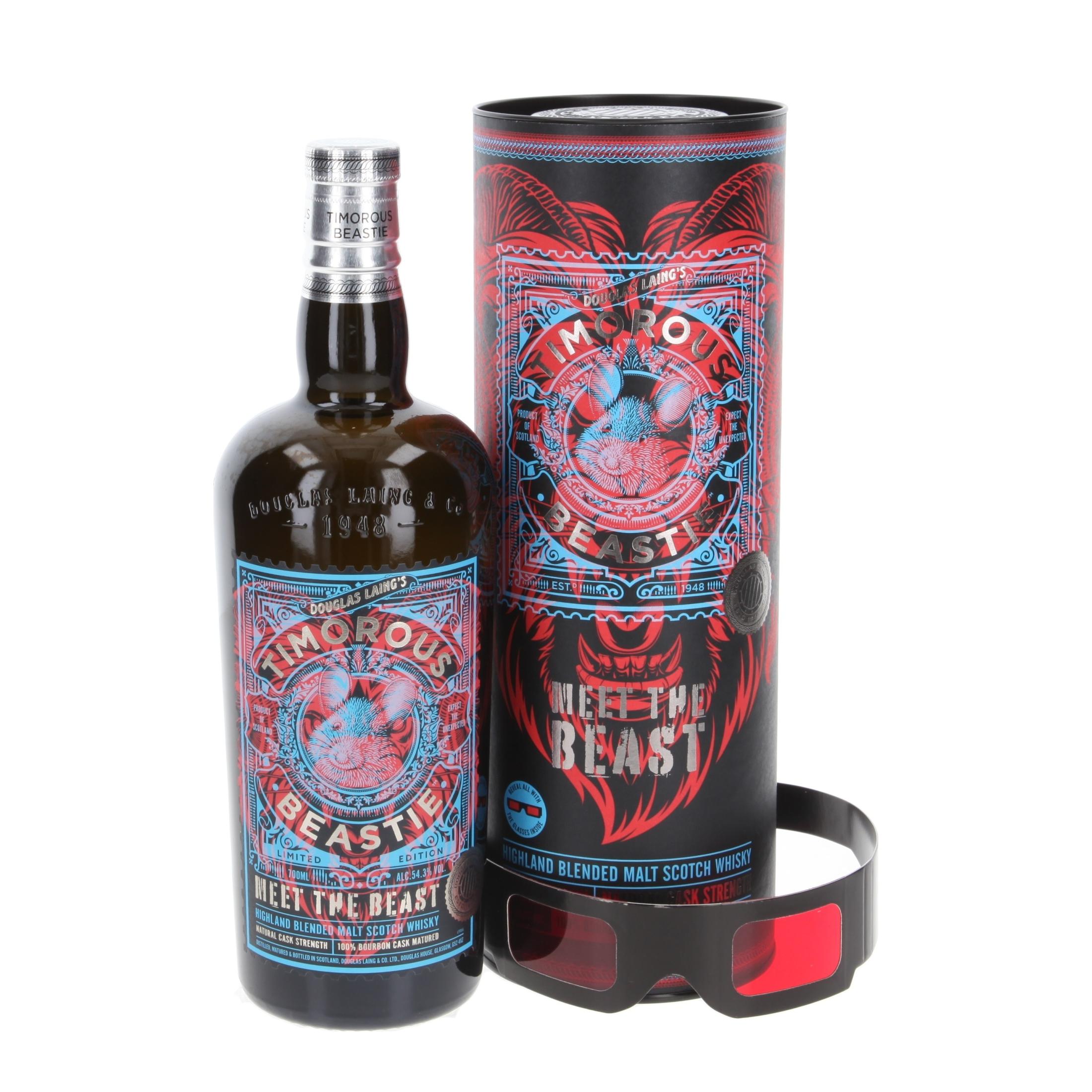 Виски Timorous Beastie Meet the Beast with glasses 700 ml