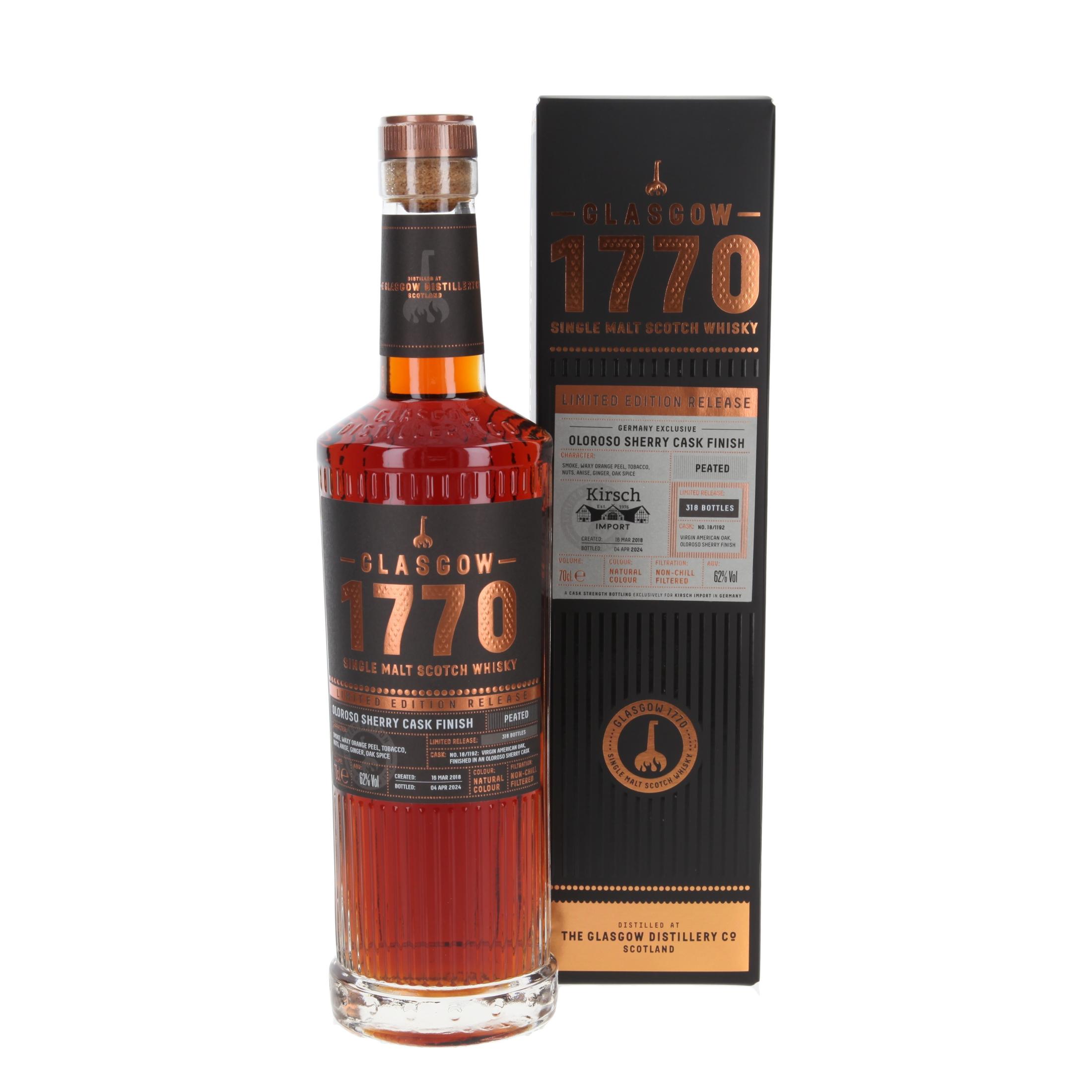 Виски 1770 Glasgow Oloroso Cask - Peated 6 Лет 2018/2024 700 ml