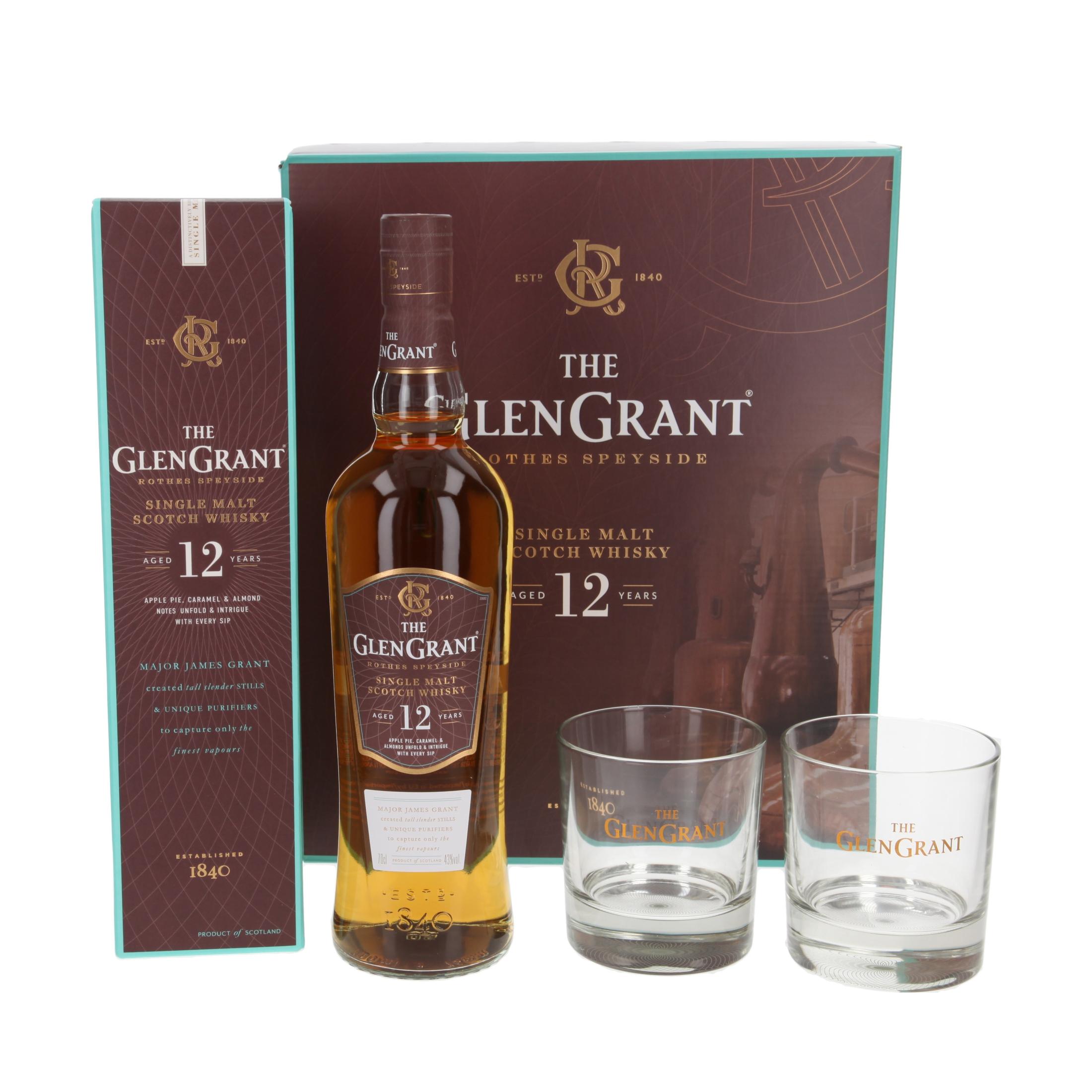 Виски Glen Grant with 2 tumblers 12 Лет 700 ml