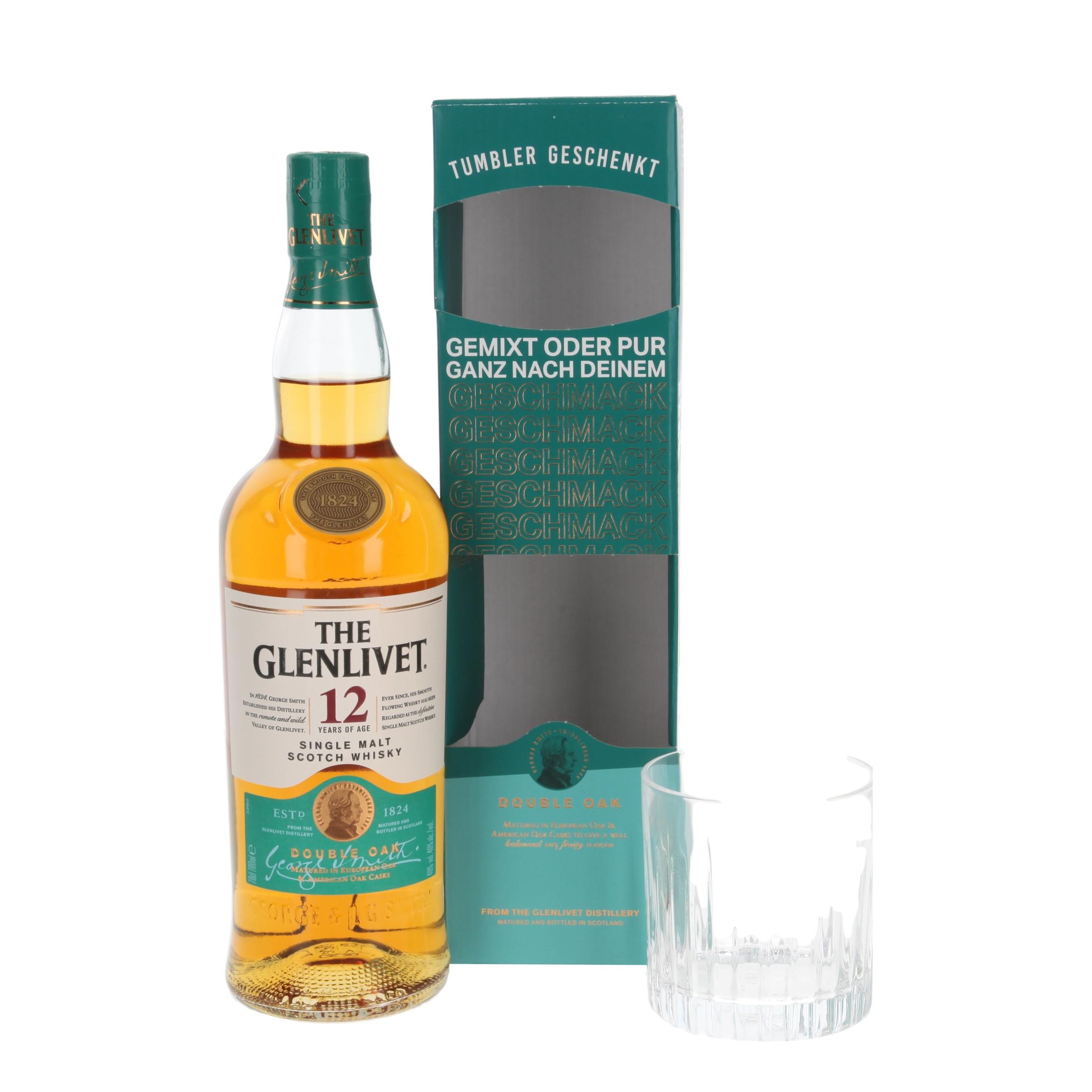 Виски Glenlivet Double Oak with glass 12 Лет 700 ml
