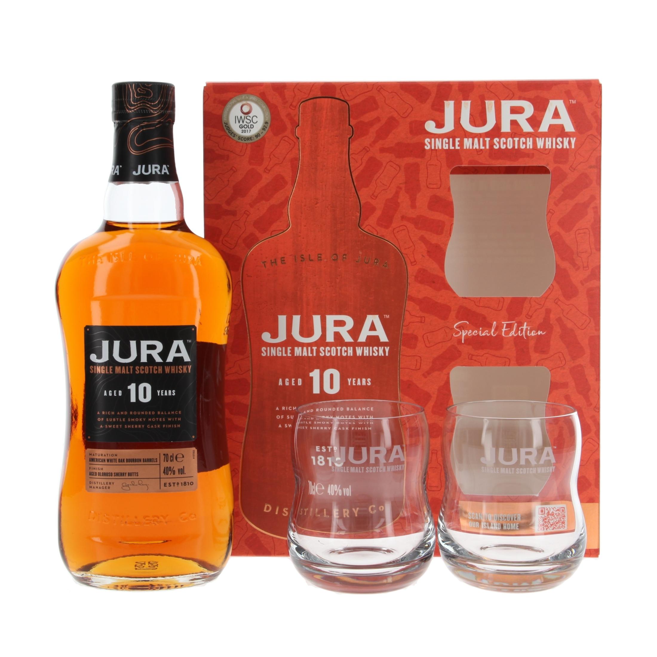 Виски Jura with 2 glasses 10 Лет 700 ml